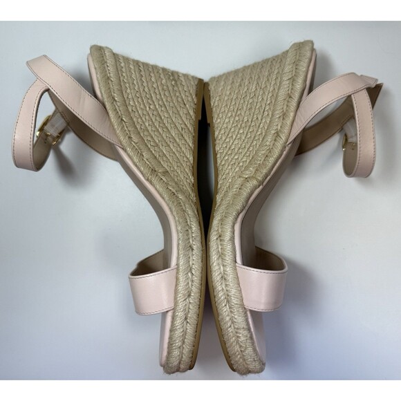 Stuart Weitzman Teddy Leather Wedge Sandal In Powder Pink Sz 9 New - Picture 4 of 9